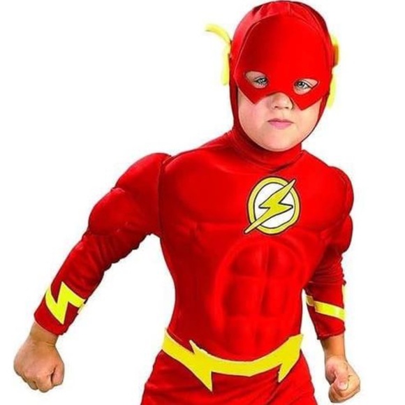 BRAND NEW boy youth dc DC the flash halloween costume size M 8-10 (for age 5-7) - Picture 1 of 5